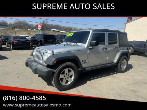 2009 Jeep Wrangler Unlimited for sale at SUPREME AUTO SALES in Grandview MO