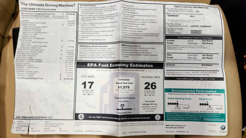 2009 BMW 1 Series 135i