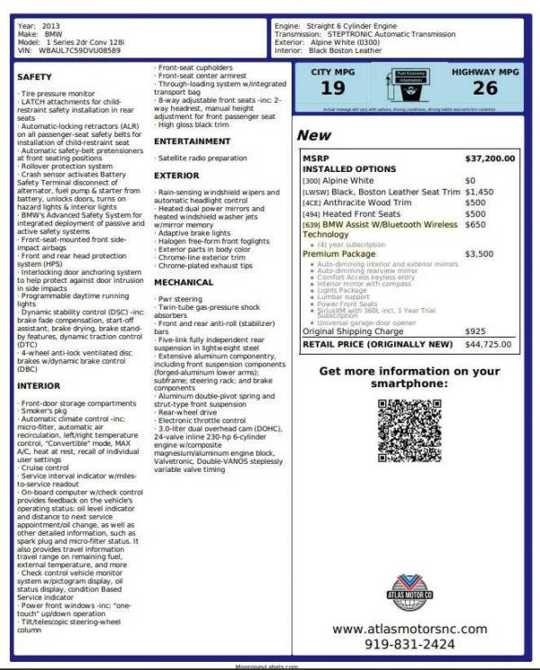 2013 BMW 1 Series 128i