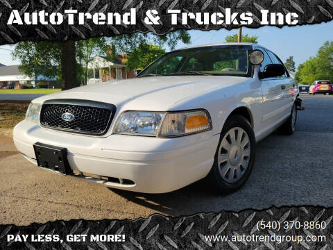 2010 Ford Crown Victoria for sale at AutoTrend & Trucks Inc in Fredericksburg VA