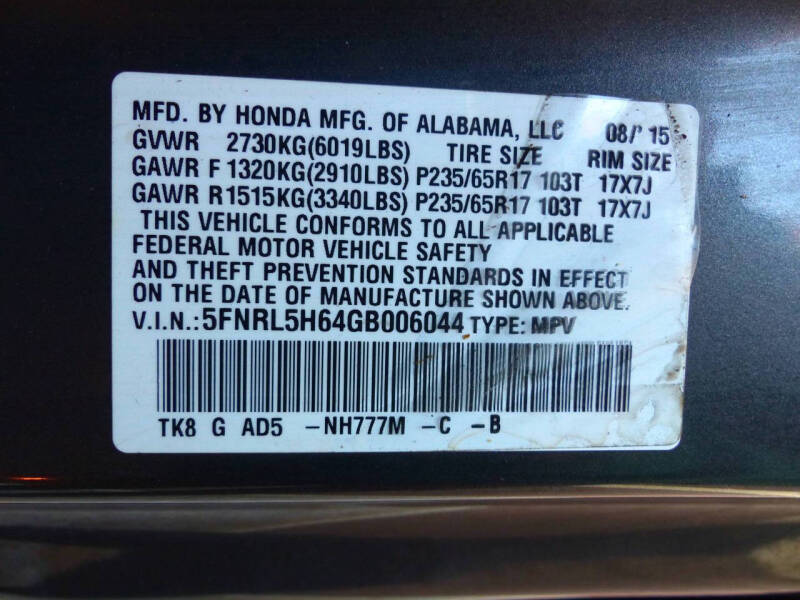 2016 Honda Odyssey EX-L w/Navi