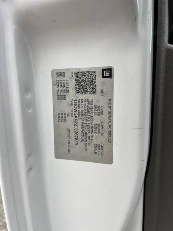 2018 Chevrolet Express 2500