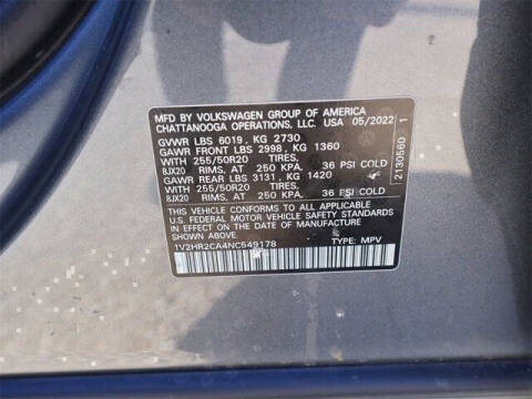 2022 Volkswagen Atlas V6 SE 4Motion