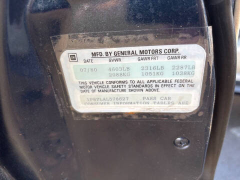 1980 Chevrolet Camaro