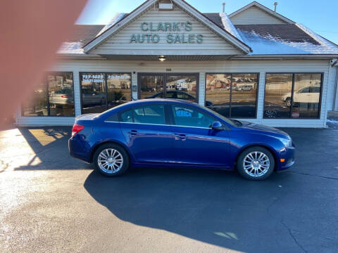 2013 Chevrolet Cruze for sale at Clarks Auto Sales in Middletown OH