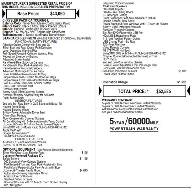 2024 Chrysler Pacifica Touring L