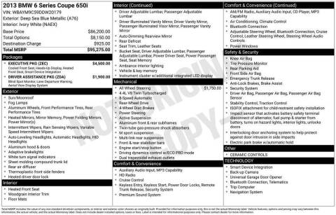 2013 BMW 6 Series 650i