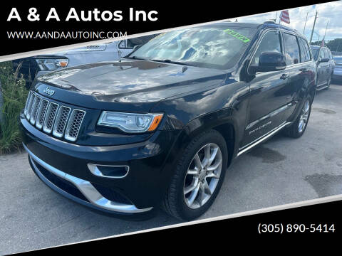 2015 Jeep Grand Cherokee for sale at A & A Autos Inc in Homestead FL