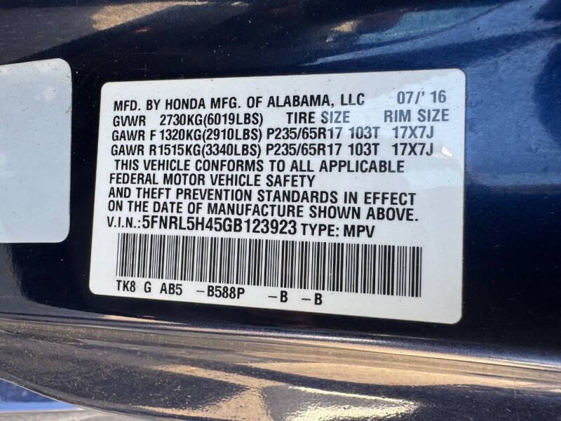 2016 Honda Odyssey EX