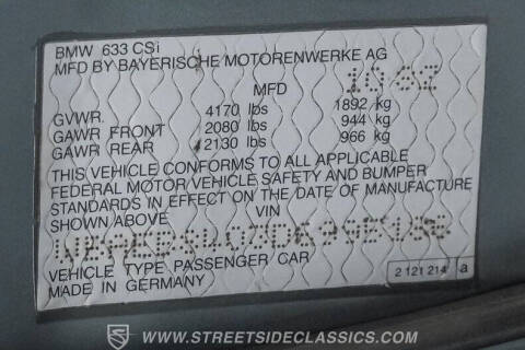 1983 BMW 6 Series 633CSi