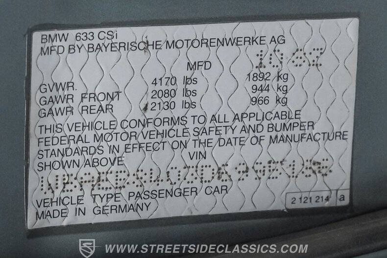 1983 BMW 6 Series 633CSi