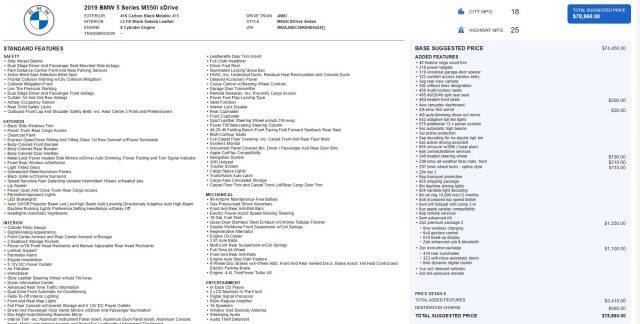 2019 BMW 5 Series M550i xDrive