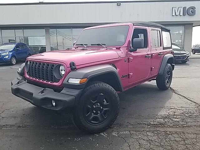 Used 2024 Jeep Wrangler 4-Door Sport with VIN 1C4PJXDG4RW333517 for sale in Bellefontaine, OH