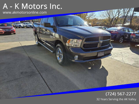 2016 RAM 1500 for sale at A - K Motors Inc. in Vandergrift PA