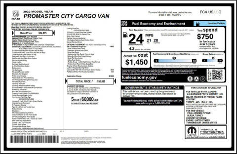 2022 RAM ProMaster City
