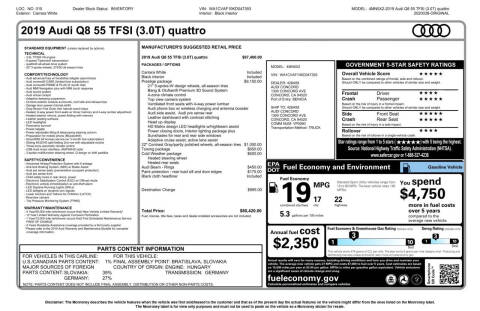 2019 Audi Q8 quattro Prestige 55 TFSI