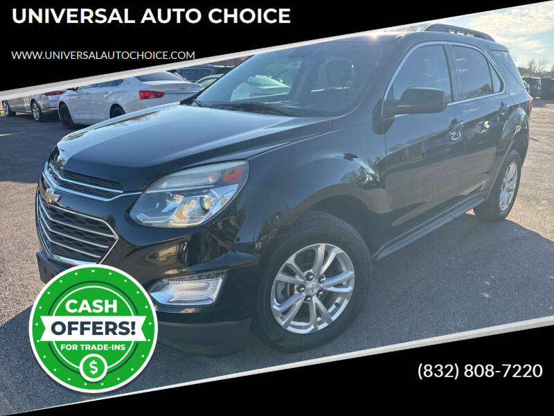 2016 Chevrolet Equinox for sale at UNIVERSAL AUTO CHOICE in Houston TX