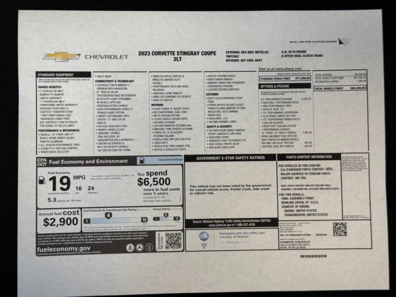 2023 Chevrolet Corvette Stingray
