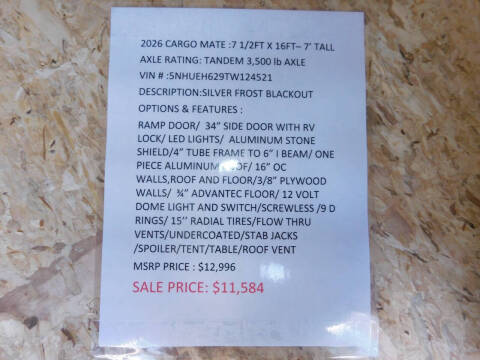 2026 Forest River Cargo Mate 7 1/2 x 16