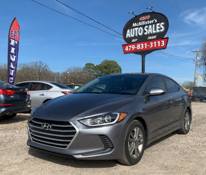 2017 Hyundai Elantra for sale at McAllister's Auto Sales LLC in Van Buren AR