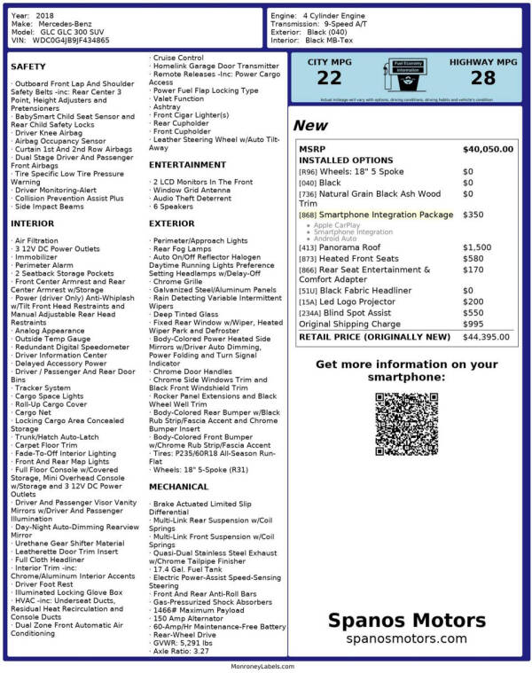 2018 Mercedes-Benz GLC GLC 300