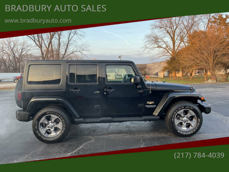 2015 Jeep Wrangler Unlimited for sale at BRADBURY AUTO SALES in Gibson City IL