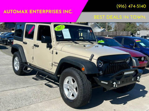 2017 Jeep Wrangler Unlimited for sale at AUTOMAX ENTERPRISES INC. in Roseville CA