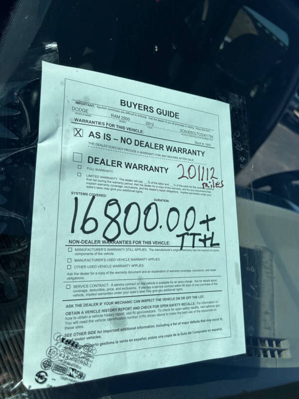 2012 RAM 2500 ST
