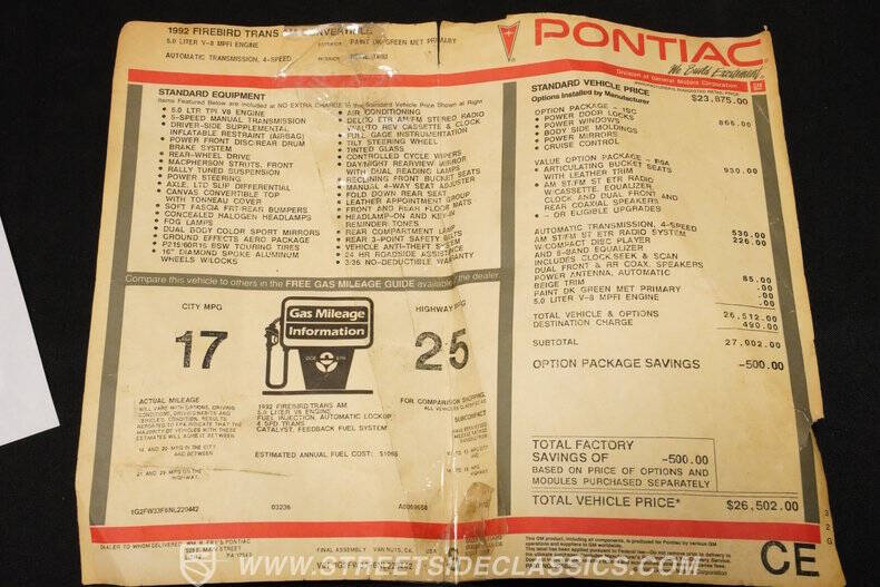 1992 Pontiac Firebird Trans Am
