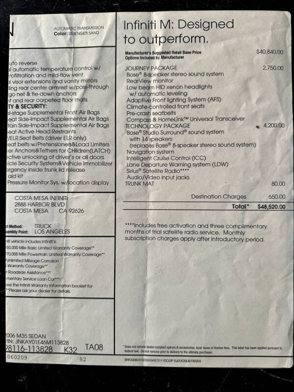 2006 Infiniti M35