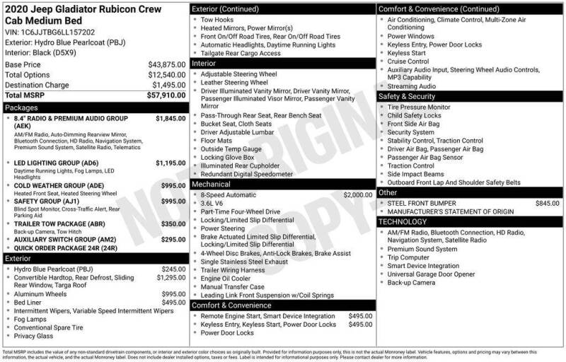 2020 Jeep Gladiator Rubicon