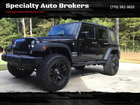 2016 Jeep Wrangler Unlimited for sale at Specialty Auto Brokers in Cartersville GA