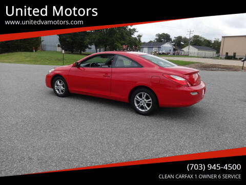 2008 Toyota Camry Solara for sale at United Motors in Fredericksburg VA