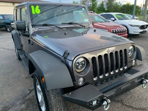 2016 Jeep Wrangler Unlimited for sale at Rinaldi Auto Sales Inc in Taylor PA