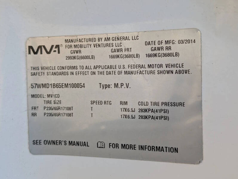 2014 AM General MV-1