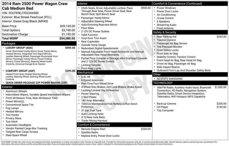 2014 RAM 2500 Power Wagon
