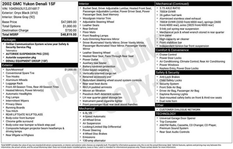 2002 GMC Yukon Denali