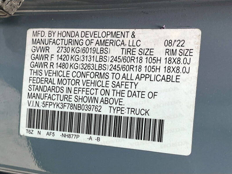 2022 Honda Ridgeline RTL-E