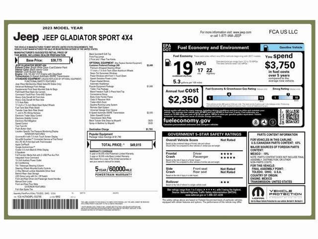 2023 Jeep Gladiator Sport S