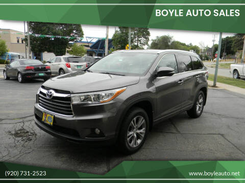 2014 Toyota Highlander for sale at Boyle Auto Sales in Appleton WI