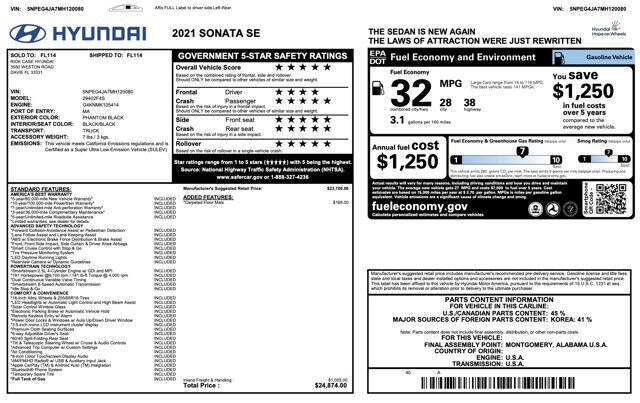 2021 Hyundai Sonata SE