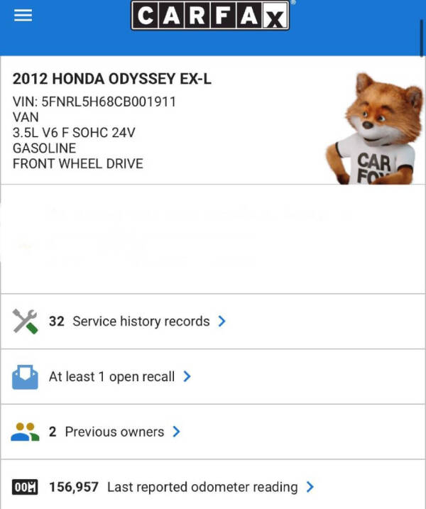 2012 Honda Odyssey EX-L