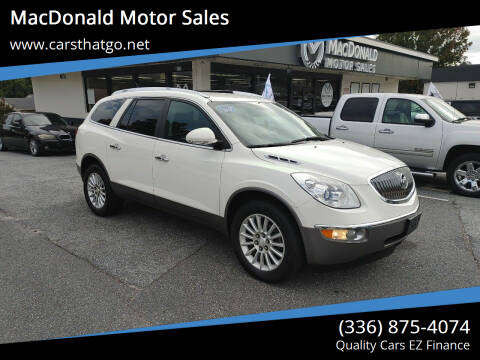 2012 Buick Enclave for sale at MacDonald Motor Sales in High Point NC