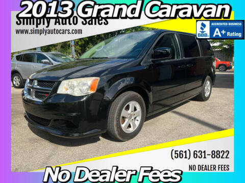 2013 Dodge Grand Caravan for sale at Simply Auto Sales in Palm Beach Gardens FL