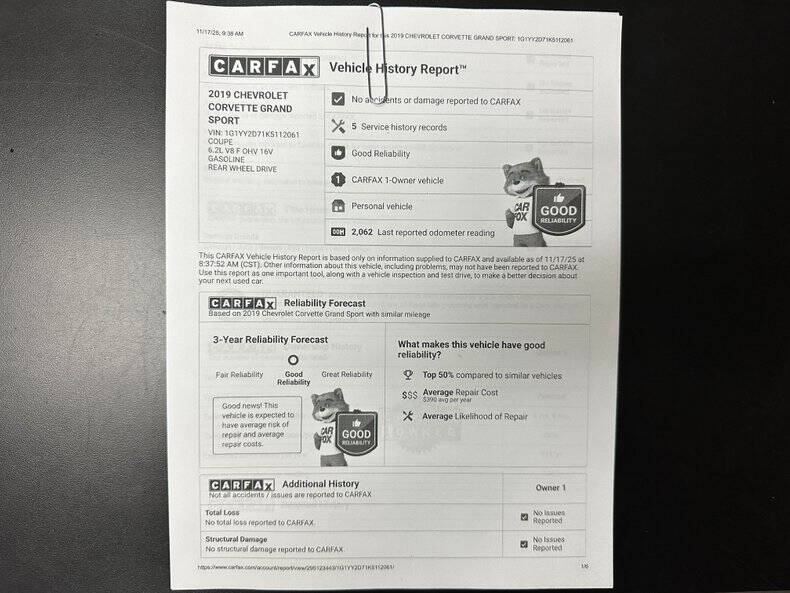 2019 Chevrolet Corvette Grand Sport