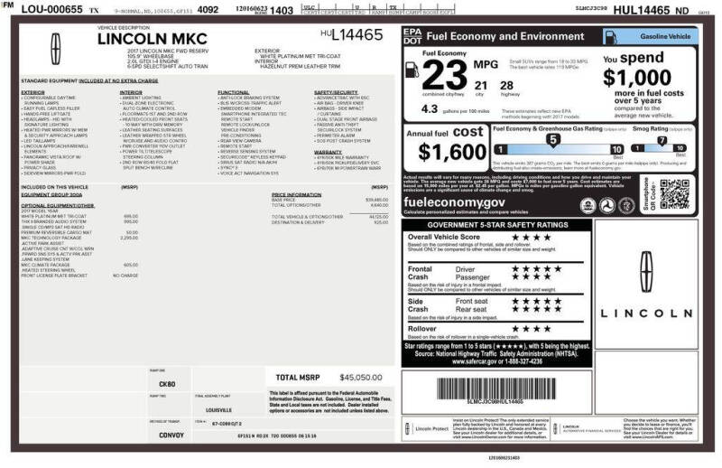 2017 Lincoln MKC Reserve