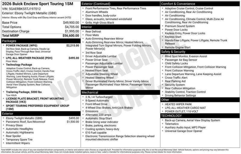 2026 Buick Enclave Sport Touring