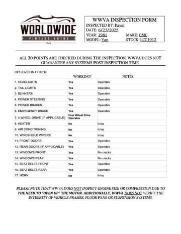 1981 GMC Vandura G3500HD