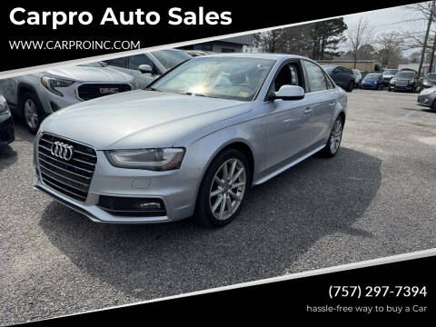 2015 Audi A4 for sale at Carpro Auto Sales in Chesapeake VA