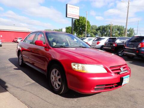 2002 Honda Accord for sale at Marty's Auto Sales in Savage MN